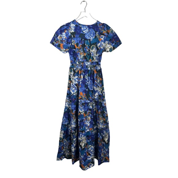 Anthropologie Blue Floral Maxi Dress - Picture 5 of 9